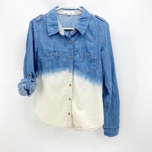 Life in Progress bleached ombré chambray button Down